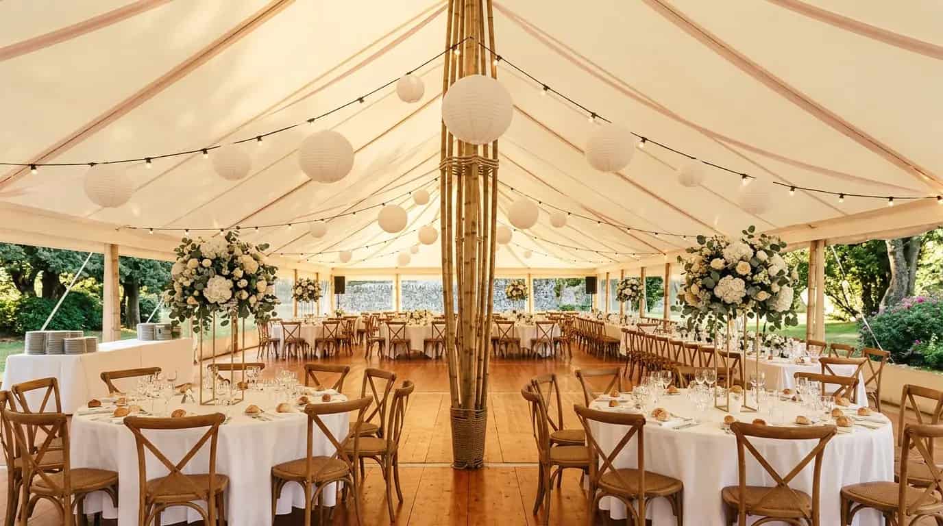 Bamboo marquee hire