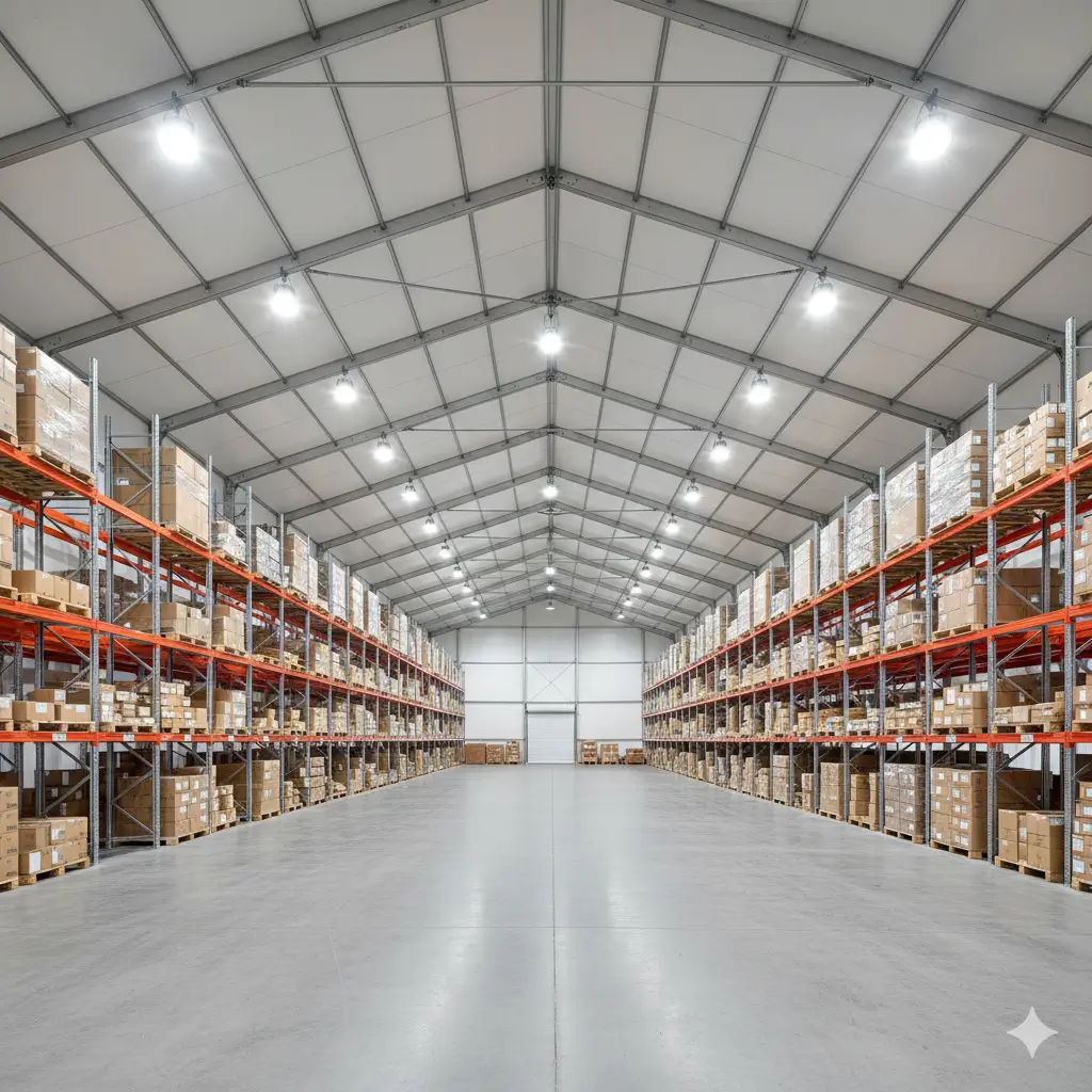 Location hangar démontable — structure événementielle installée
