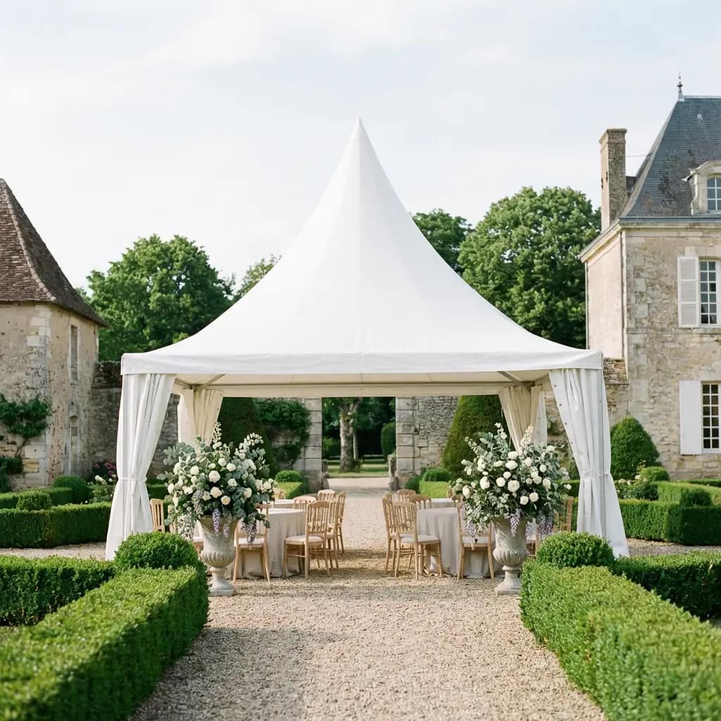 Location tente pagode — structure événementielle installée