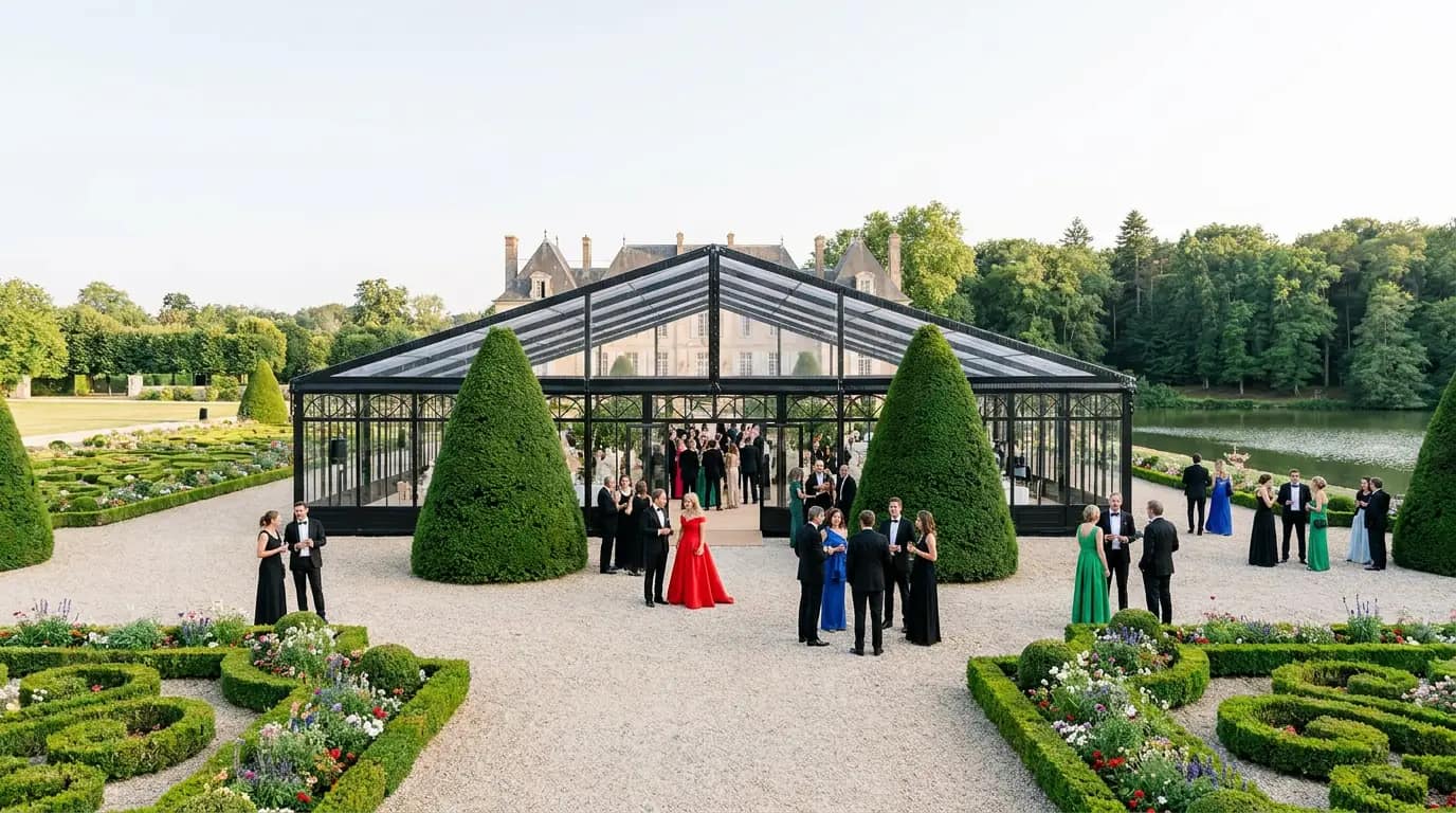 Glasshouse Tent hire — event tent setup