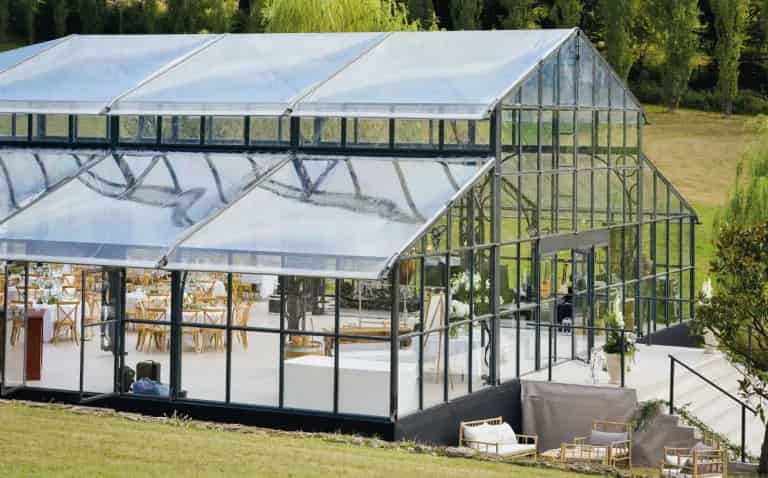 Cathedral glasshouse tent hire
