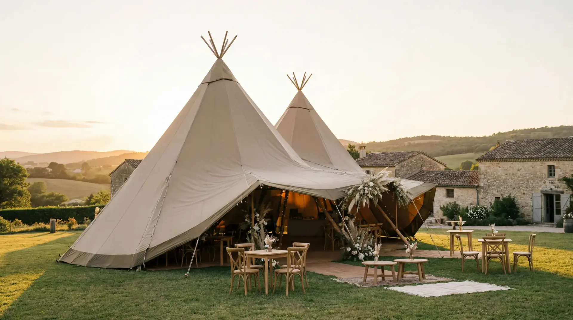 Giant Tipi hire — event tent setup