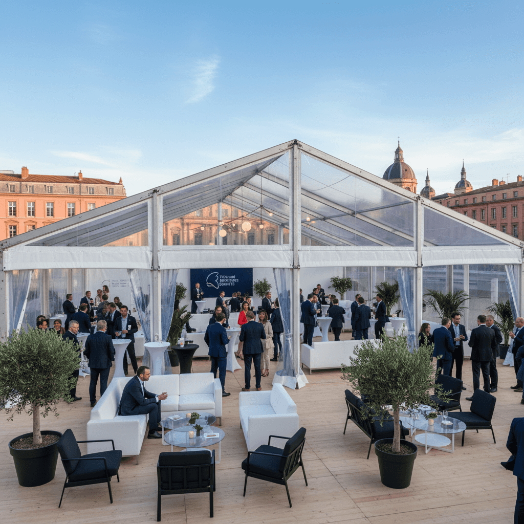 Image illustrating the article: Location chapiteau événement entreprise Toulouse 2025 : guide complet - Location Tente France Blog