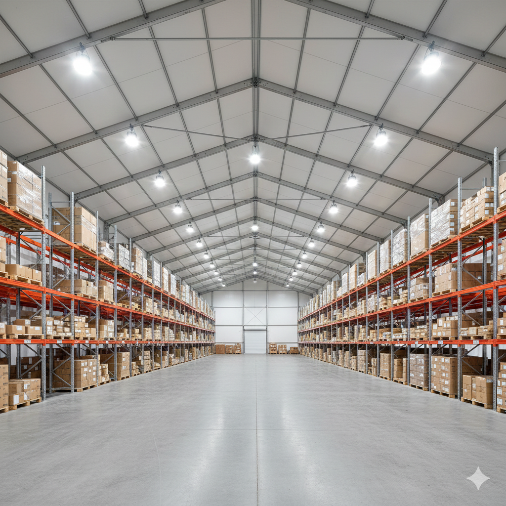 Intérieur entrepôt temporaire