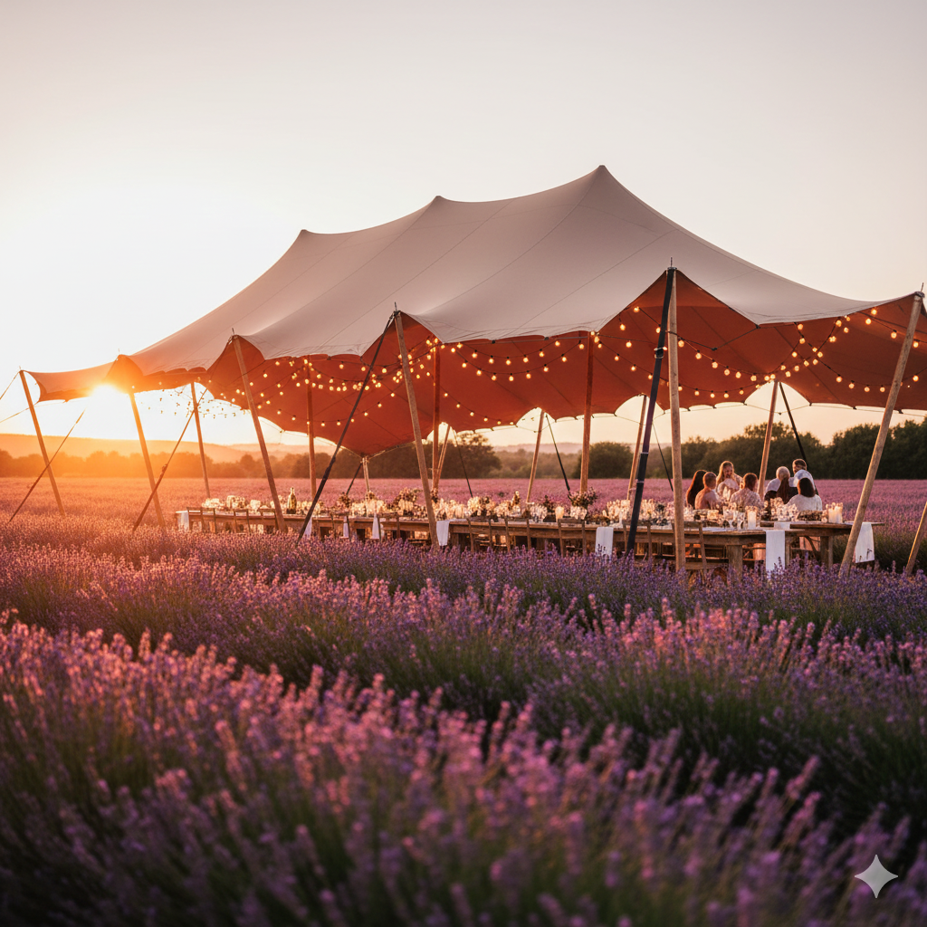 Tente nomade stretch mariage bohème